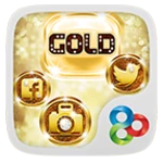 gold glitter go launcher android application logo